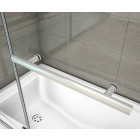 Pare-baignoire pivotant 180°en 6mm verre anticalcaire avec une poignée en inox - Dimensions au choix