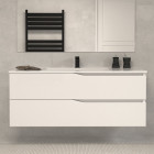 Meuble de salle de bain 120cm simple vasque - sans miroir - 4 tiroirs - blanc - luna