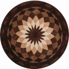 Tapis de salle de bain garden of peace marron rond 80 cm