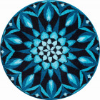 Tapis de salle de bain cognition turquoise rond 60 cm