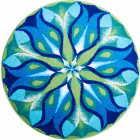 Tapis de salle de bain silent glow bleu vert rond 80 cm