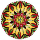 Tapis de salle de bain mandala of life jaune rond 60 cm