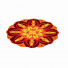 Tapis de salle de bain self-love orange rond 80 cm