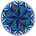 Tapis de salle de bain fluidity bleu rond 100 cm