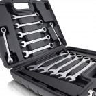 Mallette kit de 12 clés plates - clés à cliquet       Noir