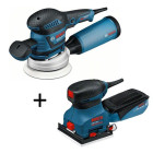 KIT 2 Outils BOSCH : Ponceuse Excentrique GEX 125-150 AVE + Ponceuse vibrante GSS 140-1 A - 0615990G49