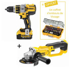 Lot Dewalt 18v : perceuse à  percussion xrp 4ah li-ion brushless