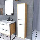 Meuble colonne de douche 30x35 cm suspendu - 2 portes finition blanc mat STRUCTURA F072 Aurlane - PACM081