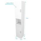 Meuble colonne pour salle de bains 35x30x182 cm - Blanc laqué - THRIFTY 35 Aurlane - LAV293