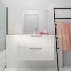 Meuble de salle de bains 60cm suspendu blanc 2 Tiroirs - Vasque blanche - ELEMENTARY Aurlane - LAV1091