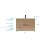Meuble de salle de bains 80cm suspendu décor bois clair 2 Tiroirs - Vasque blanche - ELEMENTARY Aurlane - LAV1090
