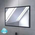 Meuble salle de bain 80×80 - Finition chêne naturel + vasque blanche + miroir - TIMBER 80 - Pack25 Aurlane - PACM235