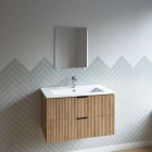 Meuble salle de bain simple vasque 60cm bois MDF ondulé - MILO Aurlane - LAV1031