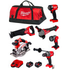 Milwaukee kit m18fpp6f3-502b (m18fpd3 m18fiw2f12 m18fiw2f12 m18fsz m18fsag125x m18tled 2 x 5,0ah m12-18fc sac)