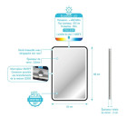 Miroir salle de bain avec éclairage LED et contour noir 40x60cm - GO BLACK LED Aurlane - MIR055