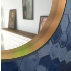 Miroir salle de bain rond Ø55cm noir mat et finition bronze - CIRCLE HORUS Aurlane - MIR028