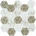 Mosaïque verre - mix brown déco - hexagones