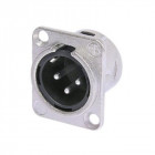Embase Xlr, 3 Points Male, Argente, Nickel, Type D - Neutrik
