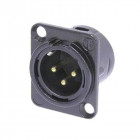Embase Xlr, 3 Points Male, Dore, Noir, Type D - Neutrik
