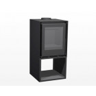 Poele a bois de face en acier au carbone et bucher inferieur 9 kw, fernoa103