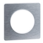 Odace touch, plaque aluminium brossé avec liseré blanc 1 poste (s520802j)