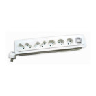 Orys -blocs 7 prises 3x16a + 4x6a + inter glass finish blanc + base blanche