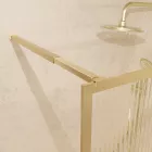 Paroi de douche verre ondulé 6 mm - 90x200 cm - cadre et bras aluminium or brossé Aurlane - FAC1035