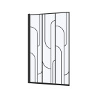 Pare baignoire rabattable 80x140cm sérigraphie art déco arrondie noire mate Aurlane - FAC1011