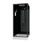 Cabine de douche carrée hydro 90x90x218 cm - porte pivotante - fond & profilés noir mat Aurlane - CAB273