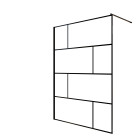 Paroi de douche serigraphie brique 140x195cm - verre anti-calcaire 8mm - profilé noir mat Aurlane - FAC1026