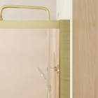 Paroi de douche 120x200 cm - verre trempé fumé brun - cadre et bras en aluminium or doré brossé Aurlane - FAC969