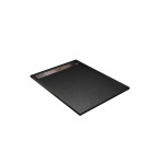 Receveur noir effet granite en résine epoxy 80x120x3 cm + grille linéaire chrome Aurlane - PACR260