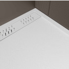 Receveur blanc effet granite en résine epoxy 90x120x3 cm + grille linéaire blanche Aurlane - PACR287