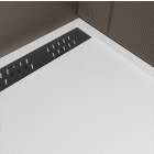 Receveur blanc effet granite en résine epoxy 80x140x3 cm + grille linéaire noire Aurlane - PACR291