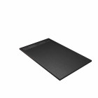 Receveur noir effet granite en résine epoxy 90x140x3 cm + grille linéaire gun metal Aurlane - PACR278