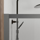Paroi de douche 120x200 cm - cadre et bras en aluminium finition gun metal - verre trempé 6 mm Aurlane - FAC985