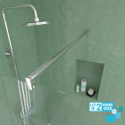 Lot de 2 parois de douche 120x195 cm en verre trempé 5 mm - profilés et bras chromés Aurlane - PACF466