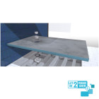 Lot de 2 receveurs de douche à carreler 90x160 cm avec bondes à sortie horizontale - grille inox Aurlane - PACR220