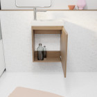 Meuble lave mains décor bois 40x50x22 cm avec vasque en smc blanche - elementary Aurlane - LAV957