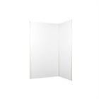 Pack 2 panneaux muraux en aluminium blanc 120+90x210 cm + profilés finition et angle or doré brossé Aurlane - PACP293