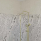 Pack 2 panneaux muraux pierre artic storm 120+90x210 cm + profilés finition et angle or brossé Aurlane - PACP313