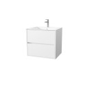 Pack meuble salle de bains 60 cm laqué blanc, 2 tiroirs avec vasque céramique - xenos Aurlane - PACM683