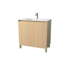 Pack meuble salle de bains 80 cm chêne clair, 2 portes avec vasque céramique - xenos Aurlane - PACM688