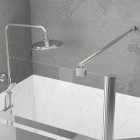 Pack paroi de douche et volet pivotant 100+40x200 cm - bandeau miroir - barre de fixation chrome Aurlane - PACF457