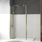 Pack paroi de douche et volet pivotant 100+40x200 cm - profilé + barre de fixation or doré brossé Aurlane - PACF461