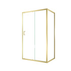 Pack porte de douche coulissante 120x200cm et retour 80cm - profilés or doré brossé - verre 6mm Aurlane - PACF476