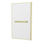Pare-baignoire rabattable 75x130cm en verre trempé - porte-serviette et etagère or doré brossé Aurlane - FAC975