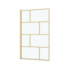 Pare-baignoire rabattable 80x140cm sérigraphie type briques - or doré brossé - goldy blocks Aurlane - FAC973