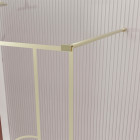 Paroi de douche à l'italienne 140x195cm sérigraphie art déco arrondie - or brossé - gatsby Aurlane - FAC1018