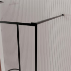 Paroi de douche à l'italienne 90x195cm sérigraphie art déco arrondie - noir mat - gatsby Aurlane - FAC1015